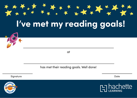Example of certificate from Rocket Phonics Online