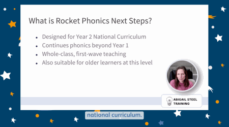 Screenshot of Rocket Phonics Online Next Steps CPD video
