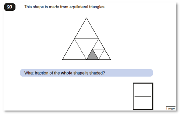 question: what fraction of the whole shape is shaded