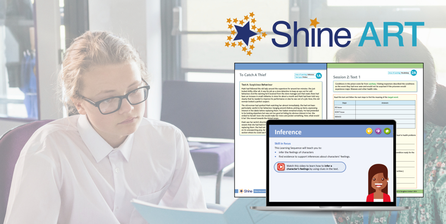 Teacher using Shine Interventions ART on a laptop