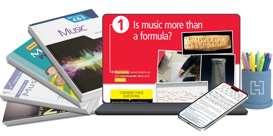 banner of music print and digital resources