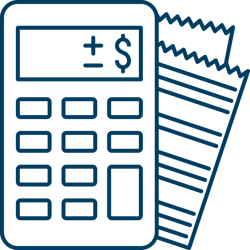 Illustration of a person wearing glasses reviewing charts and graphs