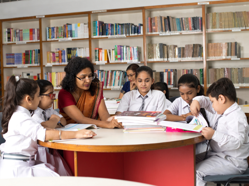 teacher talking to class