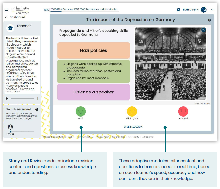 Adaptive Revise dashboard