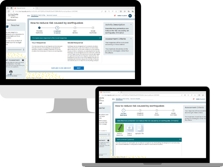 Example of answering exam-style questions on Adaptive Revise