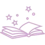 Book graphic with stars (lilac)