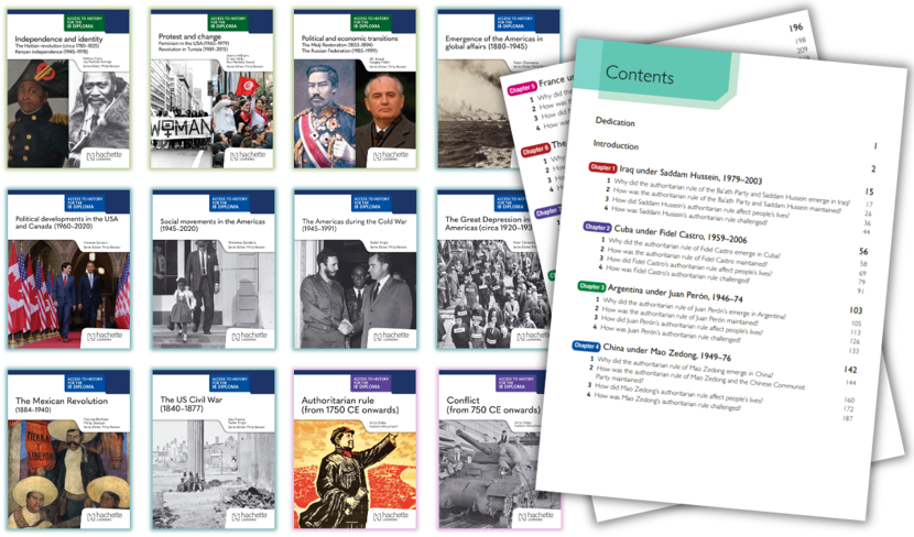 image of series book covers and example contents pages