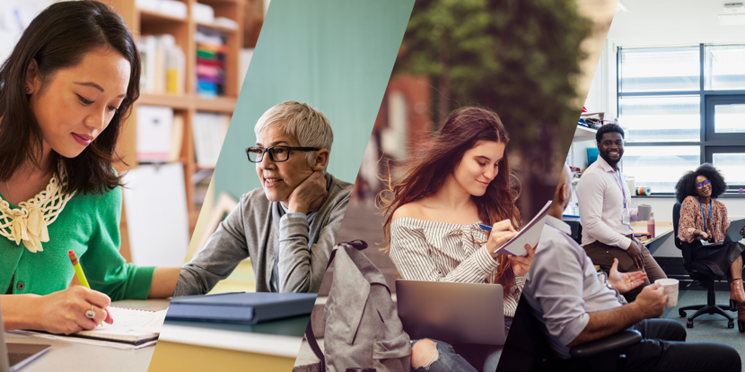 collage images of teachers