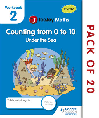 TeeJay Maths CfE Early Level Workbook 2 (Pack of 20): Counting from 0 to 10: Under the Sea